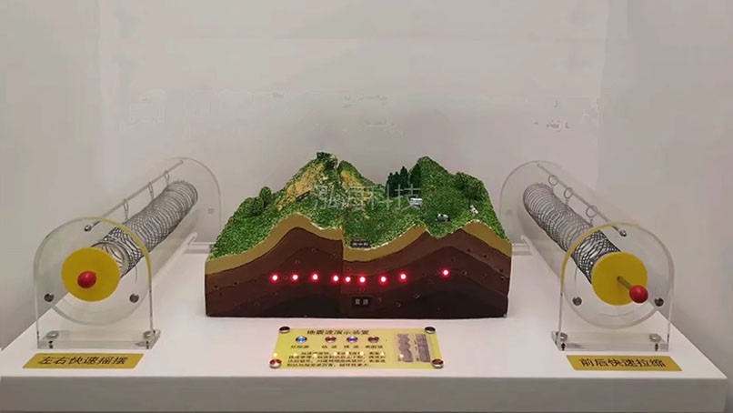 地震纵波横波演示台地震纵波演示